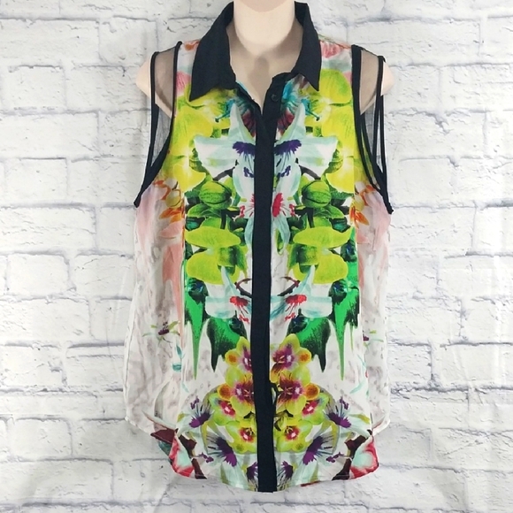 🎟️BOGO FREE🎟️ Top Prabal Gurung for Target Button Down Hi Lo Sz XL - Picture 1 of 5